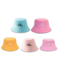 Unisex Basic Letter Embroidery Wide Eaves Bucket Hat main image 4