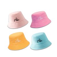 Unisex Basic Letter Embroidery Wide Eaves Bucket Hat main image 3