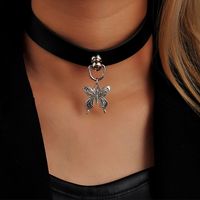 Retro Butterfly Alloy No Inlaid Choker 1 Piece main image 1