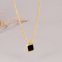 Retro Square Titanium Steel Pendant Necklace Shell Stainless Steel Necklaces main image 4