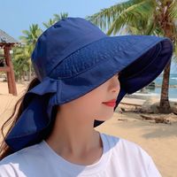 Women's Basic Solid Color Wide Eaves Sun Hat main image 4