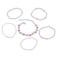 Cute Flower Beaded Imitation Pearl No Inlaid Bracelets 6 Pieces main image 3