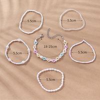Cute Flower Beaded Imitation Pearl No Inlaid Bracelets 6 Pieces main image 2