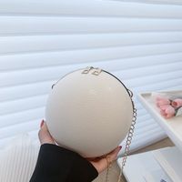 Fashion Solid Color Soft Surface Round Zipper Circle Bag main image 5