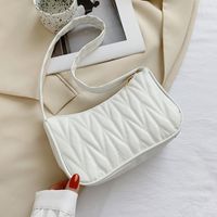Women's Pu Leather Solid Color Fashion Embossing Square Zipper Crossbody Bag sku image 1