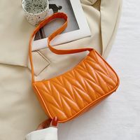 Women's Pu Leather Solid Color Fashion Embossing Square Zipper Crossbody Bag sku image 5