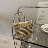 Vacation Floral Soft Surface Square Zipper Straw Bag main image 5
