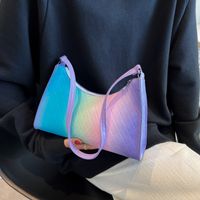 Fashion Gradient Color Soft Surface Square Zipper Underarm Bag main image 3