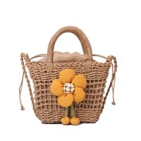 Vacation Floral Soft Surface Square Zipper Straw Bag main image 4