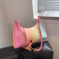 Fashion Gradient Color Soft Surface Square Zipper Underarm Bag main image 6