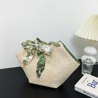 Vacation Solid Color Hexagon Zipper Straw Bag main image 5