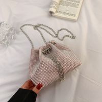 Fashion Solid Color Soft Surface Square String Chain Bag sku image 1