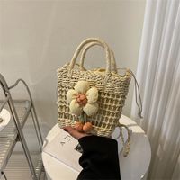 Vacation Floral Soft Surface Square Zipper Straw Bag main image 2