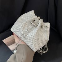 Fashion Solid Color Soft Surface Square String Chain Bag main image 5