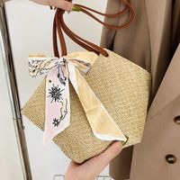 Vacation Solid Color Hexagon Zipper Straw Bag main image 1