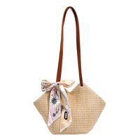 Vacation Solid Color Hexagon Zipper Straw Bag main image 4