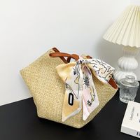 Vacation Solid Color Hexagon Zipper Straw Bag main image 3