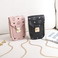 Cute Letter Printing Square Buckle Phone Wallet main image 5