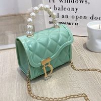 Women's Small Pvc Solid Color Fashion Square Lock Clasp Handbag Crossbody Bag Jelly Bag sku image 3