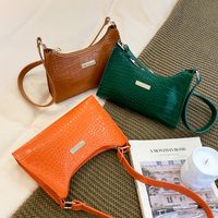 Fashion Crocodile Embossing Square Zipper Underarm Bag main image 4