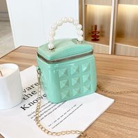 Women's Small PVC Solid Color Classic Style Zipper Jelly Bag sku image 1