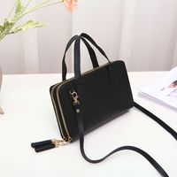 Women's Small Pu Leather Solid Color Elegant Square Zipper Shoulder Bag Handbag Crossbody Bag sku image 3