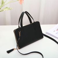 Women's Small Pu Leather Solid Color Elegant Square Zipper Shoulder Bag Handbag Crossbody Bag sku image 1
