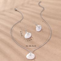 Beach Starfish Shell Alloy Earrings Necklace 1 Set main image 2