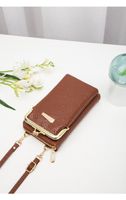 Basic Solid Color Square Zipper Phone Wallet main image 2