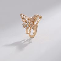 Fashion Butterfly Copper Plating Zircon Nose Ring main image 2
