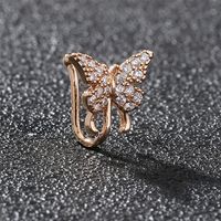 Fashion Butterfly Copper Plating Zircon Nose Ring main image 4