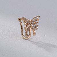 Fashion Butterfly Copper Plating Zircon Nose Ring main image 1