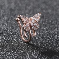 Fashion Butterfly Copper Plating Zircon Nose Ring main image 10