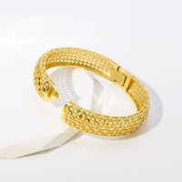 Bracelet En Cuivre Géométrique De Style Simple Évider Les Bracelets En Cuivre Plaqués Or main image 3