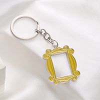 Sweet Artistic Square Alloy Lacquer Painting Plating Silver Plated Keychain sku image 1