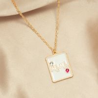 Simple Style Letter Alloy Inlay Artificial Gemstones Pendant Necklace 1 Piece main image 2