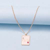 Simple Style Letter Alloy Inlay Artificial Gemstones Pendant Necklace 1 Piece main image 3