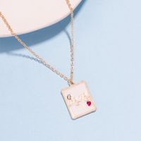 Simple Style Letter Alloy Inlay Artificial Gemstones Pendant Necklace 1 Piece main image 4