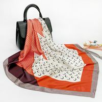 Women's Retro Flower Polyester Printing Silk Scarves sku image 24