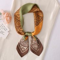 Elegant Cashew Nuts Satin Printing Silk Scarves main image 2