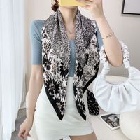 Elegant Color Block Satin Printing Polyester Scarves sku image 62