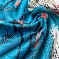 Fashion Peacock Satin Printing Silk Scarves main image 4