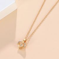 Fashion Heart Shape Copper Rhinestone Pendant Necklace main image 2