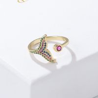 Fashion Love Chevron Heart Shape Copper Rings Plating Diamond Zircon Copper Rings main image 4