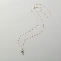 Elegant Wassertropfen Kupfer Halskette Mit Anhänger Zirkon Kupfer Halsketten main image 9