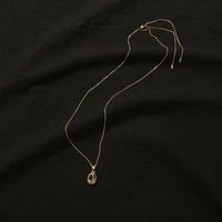 Elegant Wassertropfen Kupfer Halskette Mit Anhänger Zirkon Kupfer Halsketten main image 4