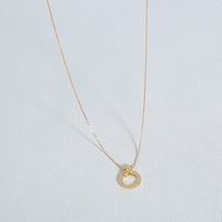 Simple Style Circle Copper Pendant Necklace Zircon Copper Necklaces main image 6