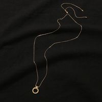 Simple Style Circle Copper Pendant Necklace Zircon Copper Necklaces main image 5