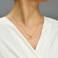 Einfacher Stil Kreis Kupfer Halskette Mit Anhänger Zirkon Kupfer Halsketten main image 10