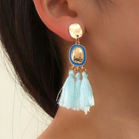 Bohemian Geometric Alloy Tassel Earrings main image 1